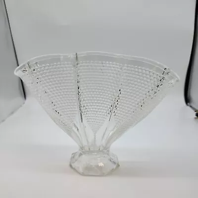 Vintage  THOUSAND  EYES Dewdrop Hobnail Vase Clear Glass  By L.E.SMITH CO  8.5 T • $29.88