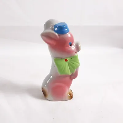 Pig Figurine Vintage Japan Anthropomorphic Flat Ceramic • $10