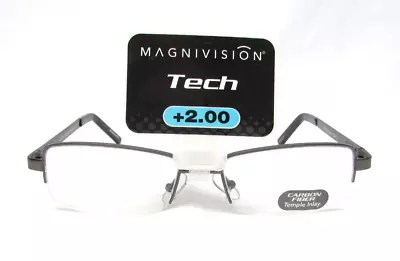 Magnivision Tech Reading Glasses ASHTON GUN 54/17-135 +2.00 • $15.99