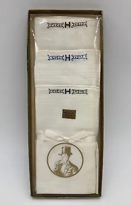 PEERLESS Handkerchiefs Men's Permanent Press Monogram Inital R - 3 NIB - Vintage • $12