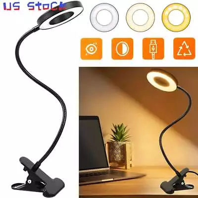 Clip On Desk Lamp LED Flexible Arm USB Dimmable Study Reading Table Night Light • $10.99