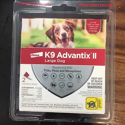 K9 Advantix II Flea And Tick Prevention For Large Dogs (21-55 Lbs) - 2 Doses • $25