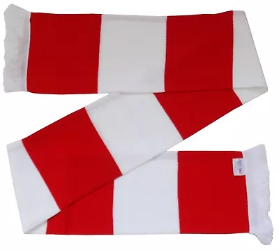 Aberdeen Supporters Red And White Retro Bar Scarf  - Made In The UK • £8.99