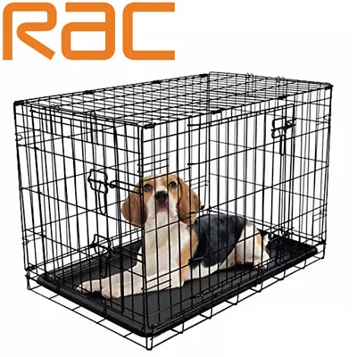 £39.99 • Buy RAC Dog Puppy Crate, 2 Door Easy Assemble Folding Dog Cage - S,M,L