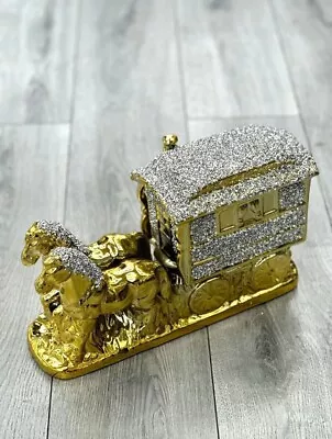 Crushed Diamond Horse Wagon Crystal Gypsy Caravan Traveller Gold Silver Glitter • £49.99