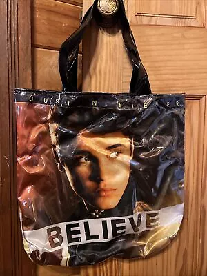 £19.65 • Buy 2012 Believe Tour Justin Bieber PVC Large Tote Bag 18” X 16”
