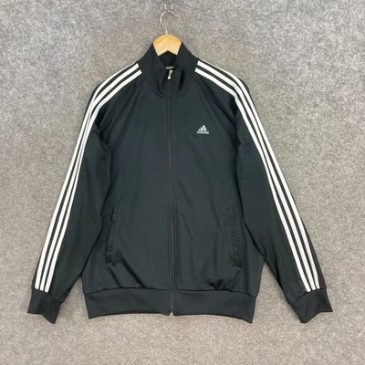 $29.95 • Buy Adidas Mens Jacket Size M Medium Black Full Zip Long Sleeve J9506