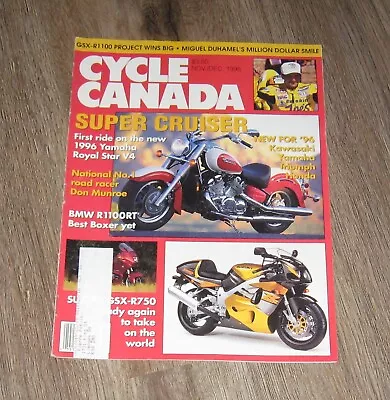 Cycle Canada Magazine Nov Dec 1995 Motorcycles Yamaha Royal Star Miguel Duhamel • $10.93