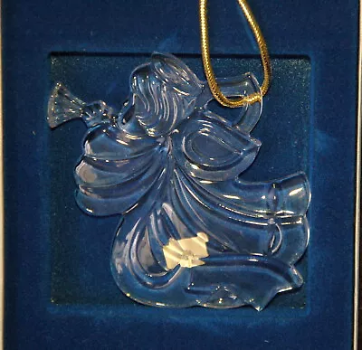 MIKASA Crystal Ornament ~ ANGEL PLAYING TRUMPET ~ Original Box ~ Excellent • $17.99