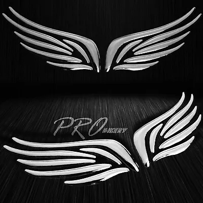 6 Customizable Pieces Vinyl Emblem Logo Fairing/Fender Sticker Wing/Devil Chrome • $9.88