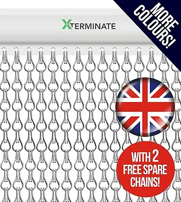 Aluminium Door Fly Screen Metal Chain Curtain Blind Commercial Xterminate   • £79.99