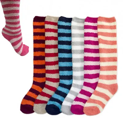 12 Pairs Women Girl Winter Socks Warm Cozy Fuzzy Slipper Knee High Long 9-11 Lot • $38.54