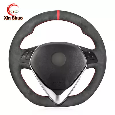 Dark Gray Alcantara Black Car Steering Wheel Cover For Alfa Romeo Giulietta MiTo • $246.26