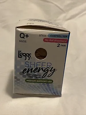 $5.99 • Buy Leggs Sheer Energy ControlTop NoRollWaist Medium Support Pantyhose Q+ Nude