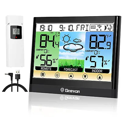 $39.47 • Buy Weather Station Wireless Indoor Outdoor Thermometer Alarm Clock Touch LCD