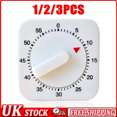 Kitchen Timer Manual 60 Minute Mechanical Wind Up Dial With Alarm Cooking Baking • £5.99