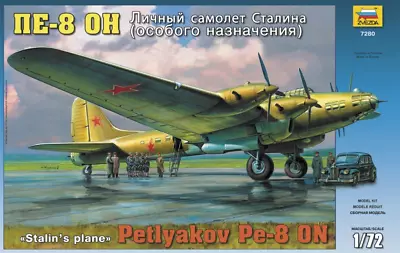 Zvezda 1/72 Petlyakov Pe-8 ON Stalin's Plane Plastic Model Kit 7280 • $59.99