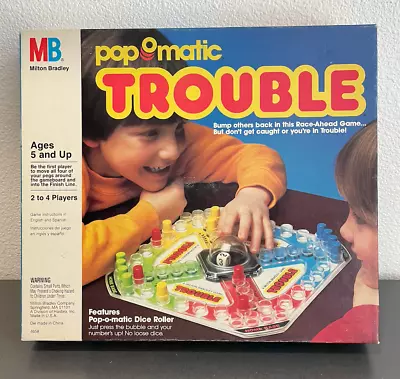 1986 Trouble Pop-o-matic Dice Roller Milton Bradley Game 4658 Vintage • $21.99