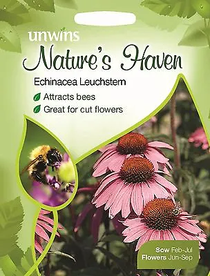 Unwins Pictorial Packet - Natures Haven Echinacea Leuchstern - 50 Seeds • £4.79