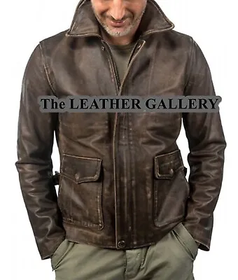 £25 • Buy Indiana Jones Harrison Ford Classic Genuine Cow Hide Distressed Leather Jacket