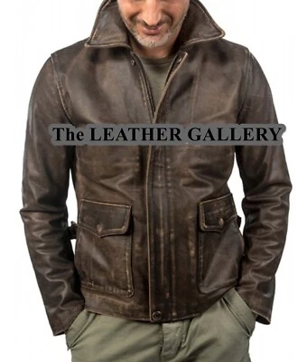 £25 • Buy Indiana Jones Harrison Ford Classic Genuine Cow Hide Distressed Leather Jacket