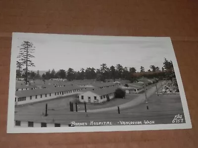 Vancouver Washington - 1952 Era Real-photo Postcard - Barnes Hospital - Aerial • $22