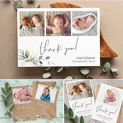 Baby Thank You Cards Personalised Boy Or Girl Birthday Christening (B3) • £106.69