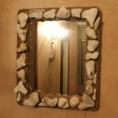£45 • Buy Handmade Pebble Decorated Mirror - Rustic / Beach / Seaside / Nautical