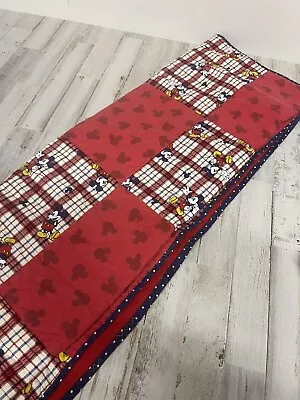 Vintage Handmade Disney Mickey Mouse Quilt Comforter Baby Blanket • $30