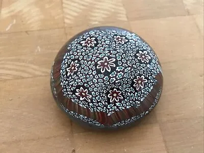 Vintage Signed MURANO Millefiori Art Glass Cane Design 2” Paperweight Italy • $42