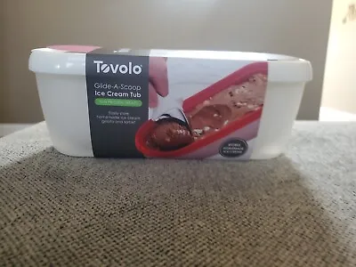 Tovolo Glide A Scoop Ice Cream Tub Reusable Container 1.5 Quart White • £22.37
