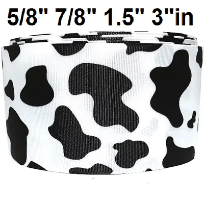 $2.98 • Buy GROSGRAIN RIBBON 5/8 , 7/8 , 1.5  & 3  COW SPOTS PRINTED For Gifts Hairbows BULK
