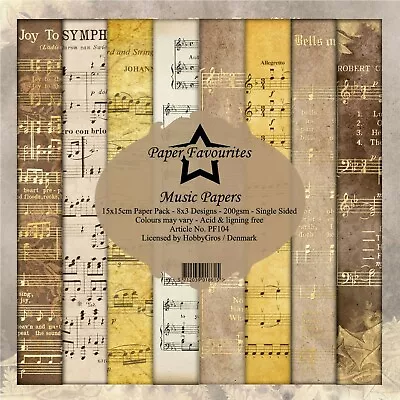£6.50 • Buy New Dixi Craft  Paper Favourites 15cm X 15cm Paper Pad Music Papers