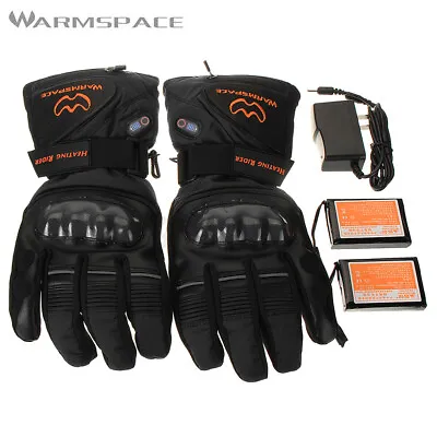 Rechargeable Heated Motorcycle Gloves Electric Battery Heat Gloves Touch Screen • $89.23