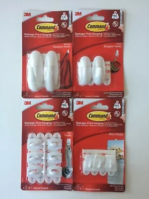 3M Command Hooks Designer Hooks Micro Hooks Mini Hooks Damage Free Hanging 3M  • £3.09