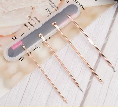 $5.59 • Buy Blackhead Remover Comedone Extractor Acne Needle Nose Facial Tool 4pcs With Box