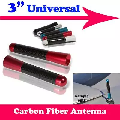 $7.95 • Buy 3  Stubby Carbon Fiber Aluminum Short Antenna Red Screws For BENZ SMART