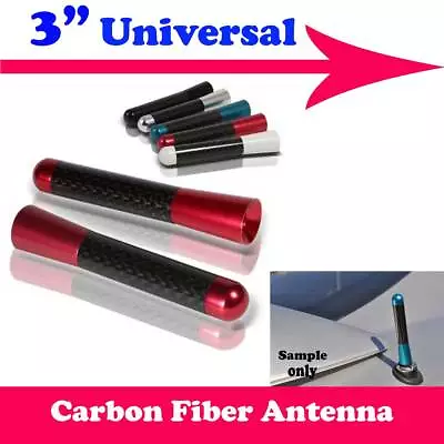 3  Stubby Carbon Fiber Aluminum Short Antenna Red Screws For BENZ SMART • $7.95