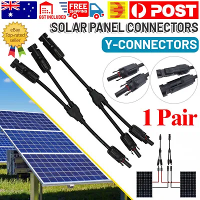 1 Pair Solar Y Connector Cable Plug Inline Solar PV Panel IP67 2 Connection AU • $8.42