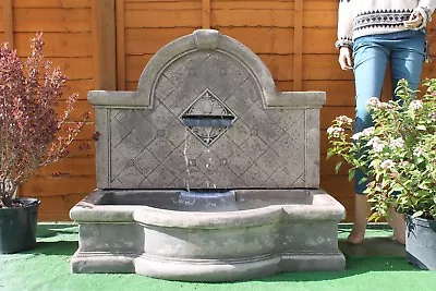 Large Stone Tapas Wall Fountain Garden Water Feature Ornament Solar Pump • £585.85