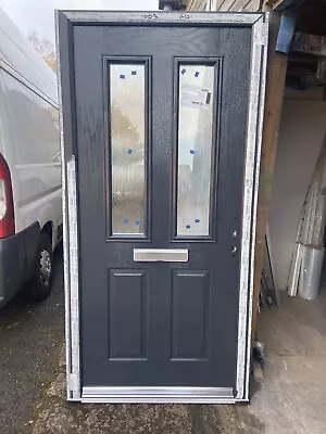 New 1003- 2095  Anthracite Grey Traditional Style Front Door In Grey Upvc Frame • £465