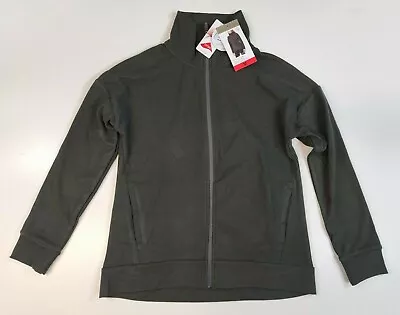 MONDETTA Women's Olive Green Sweatshirt Size Small S Full Zip Fleece Jacket NWT • $13.62