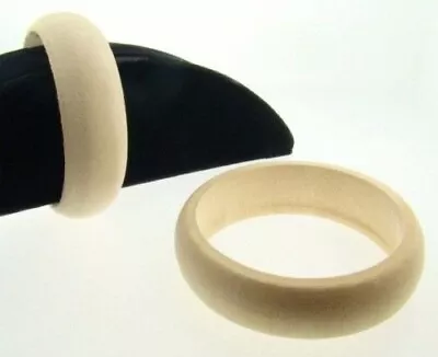 1 Vintage Smooth Genuine Wood 1  Bangle Bracelet A349 • $1.49