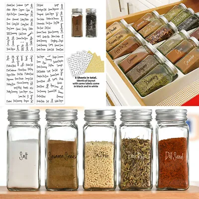 £4.50 • Buy 276Pcs Waterproof Clear Jar Spice Sticker Labels Printed Herb Storage Decals
