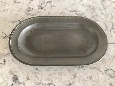 Colonial Casting PEWTER  Plate Oblong VTG Dark PATINA 10  X 6  • $11