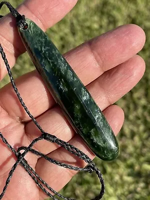 NZ Nephrite Maori Greenstone Pounamu Des BEAUTIFUL 'MARSDEN FLOWER JADE' Pendant • $56.70