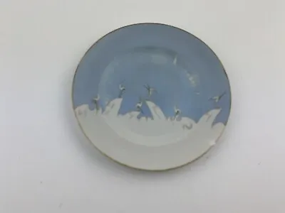 VTG Hand Painted Mitsu-Boshi NIPPON Blue W White Cranes 7.5” Plate 5Z • $59.99