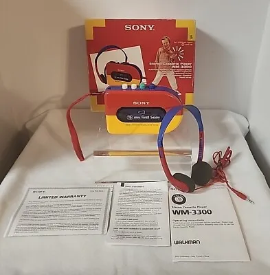 Vintage SONY My First Sony WM-3300  Walkman Cassette Player Headphones & Box!! • $189.99