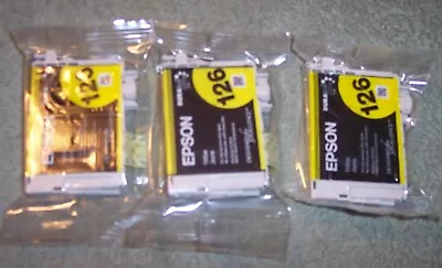 3 New Genuine Epson 126 YELLOW Ink Cartridges Sealed T126420 Free Ship • $17.99