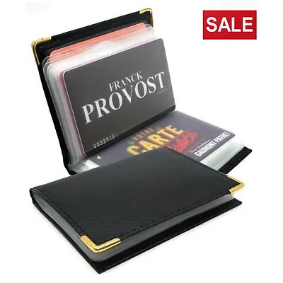 £3.75 • Buy Super Soft Real Leather Credit Card Photo I.D Holder Wallet Purse 20 Inserts
